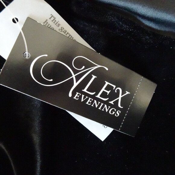 Alex Evenings Velvet Pants Women's Plus Size 2X Black Tuxedo Stripe Straight Leg - Picture 8 of 10